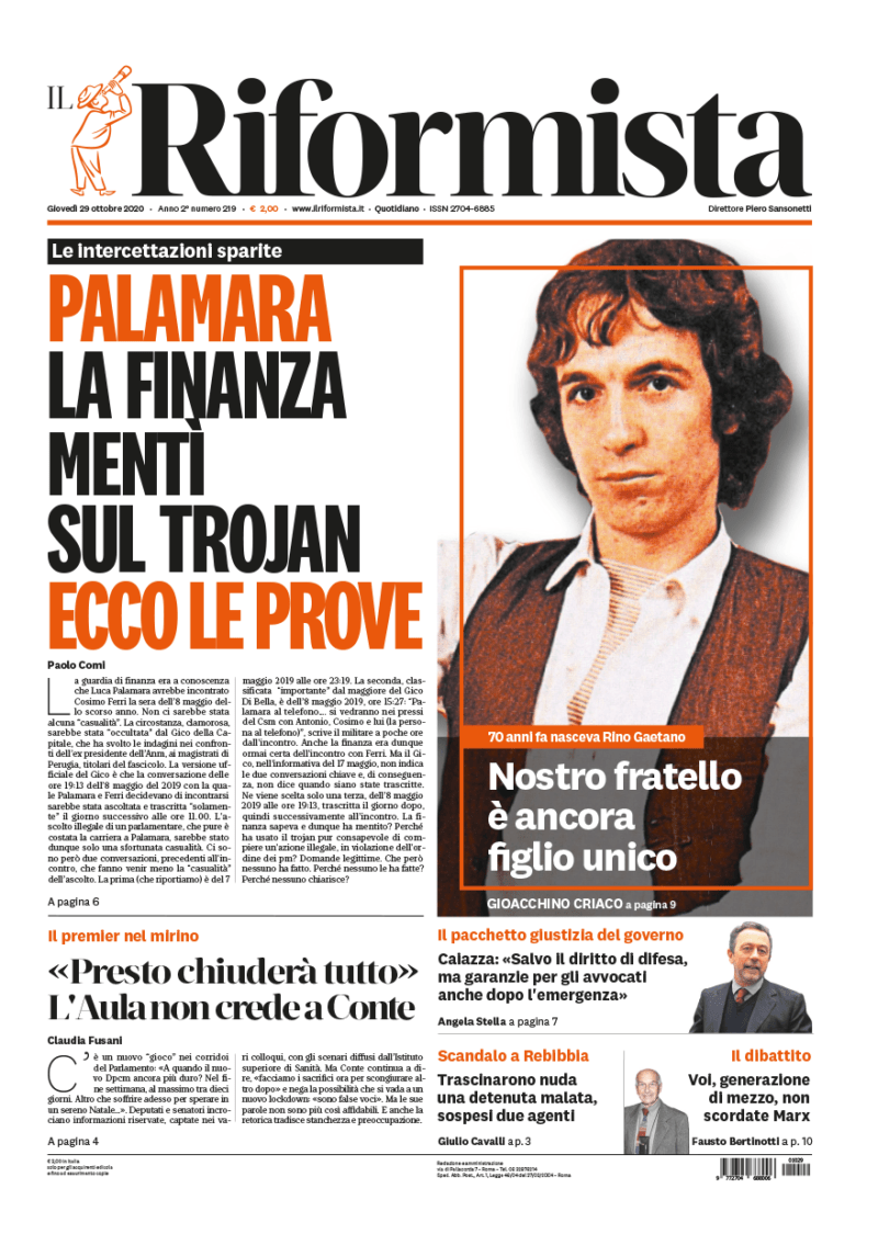 Quotidiano del 29 ottobre 2020