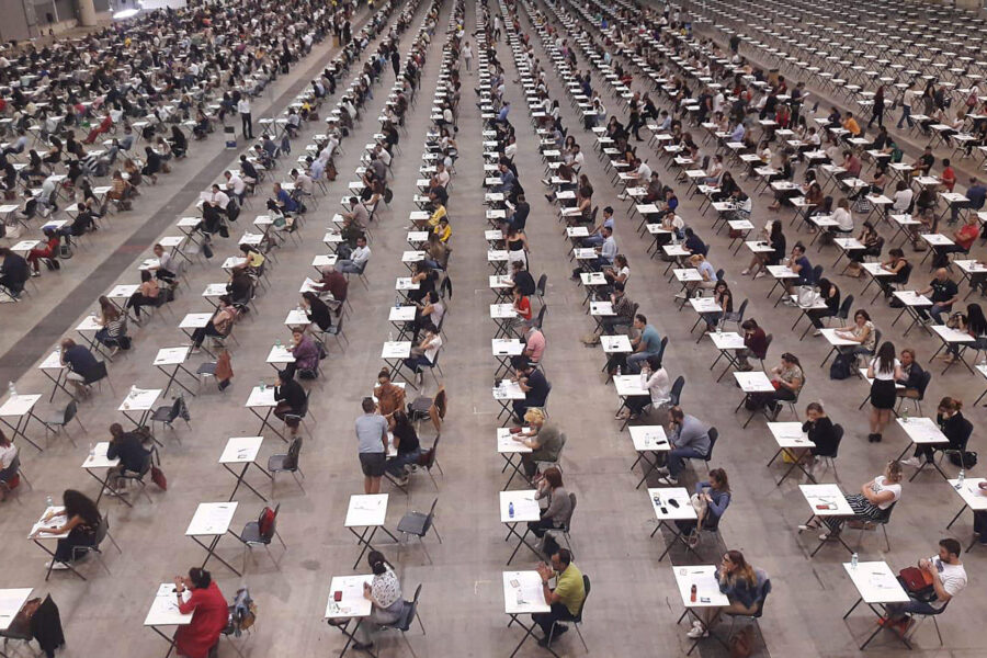 Foto Ufficio Stampa ANPAL – LaPresse
18-06-2019 Roma, Italia 
Cronaca Reddito di cittadinanza, il concorso per Navigator alla Fiera di Roma
Nella foto: la sede dell’esame 
DISTRIBUTION FREE OF CHARGE – NOT FOR SALE