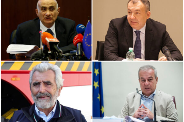 Da sinistra a destra: Luigi Ippolito e Agostino Miozzo; Sergio Iavicoli e Franco Locatelli