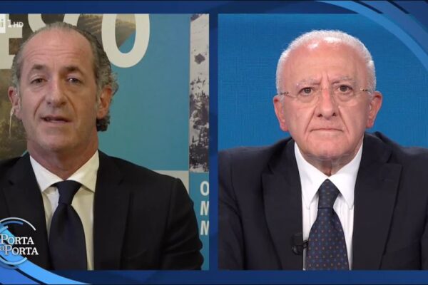 Confronto De Luca – Zaia a Porta a Porta, il più antigovernativo è il governatore campano