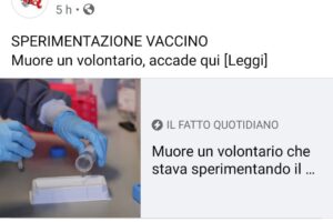 Volontario morto prima della sperimentazione del vaccino anti Covid, la ‘non notizia’ che diventa un assist ai no-vax