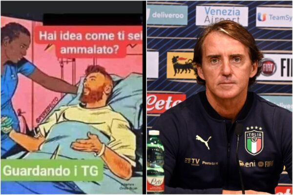 Roberto Mancini e la vignetta negazionista sul Coronavirus, per il Ct della Nazionale ci si ammala guardando troppi Tg