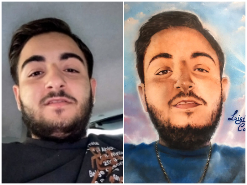Napoli, un murales dedicato a Luigi Caiafa, il 17enne ucciso durante una rapina