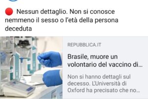 Volontario morto prima della sperimentazione del vaccino anti Covid, la ‘non notizia’ che diventa un assist ai no-vax