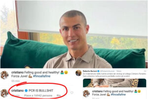 Cristiano Ronaldo ancora positivo al Coronavirus si dà al negazionismo: “Il tampone è un ca**ata”
