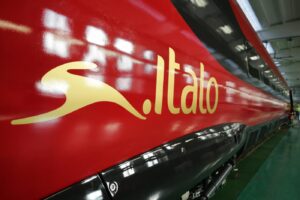Foto Alstom/Giovanni Ricciardi/LaPresse14-12-2016 Savigliano, CuneoEconomiaAlstom e Ntv hanno svelato oggi il primo veicolo del nuovo Pendolino Italo a un anno dalla firma del contratto e dalla presentazione del design. Il treno è progettato e costruito nel sito di produzione Alstom di savigliano (CN), su cui il gruppo francese ha investito 36 milioni di euro dal 2011. Tra un anno l’entrata in servizio, ad agosto 2018 la consegna dell’ultimo esemplare del lotto da 12 ordinato da Ntv.Nella foto: il nuovo Pendolino di NtvDISTRIBUTION FREE OF CHARGE – NOT FOR SALE