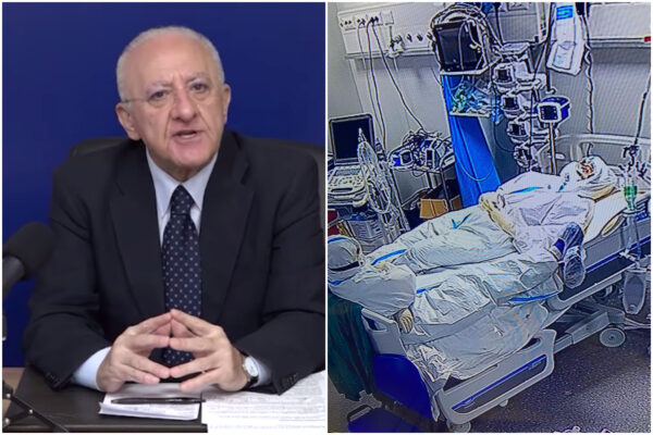 “Sanitari con le buste della spazzatura ai piedi? Notizia falsa”: De Luca smentisce i rianimatori dell’Ospedale del Mare