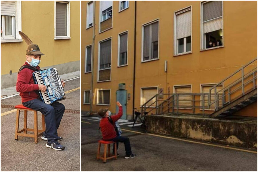 L’amore più forte del covid, la serenata in ospedale dell’alpino 81enne per la sua Carla