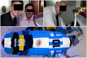 Becchini si scattano foto con Maradona nella bara, è bufera in Argentina Becchini si scattano foto con Maradona nella bara, è bufera in Argentina