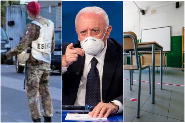 Campania, ordinanza di De Luca: comuni zone rosse, negozi chiusi e decisione su scuole