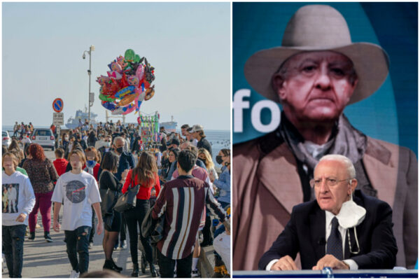 Campania, De Luca insiste sulla linea dura: “Serve un piano anti-assembramenti”