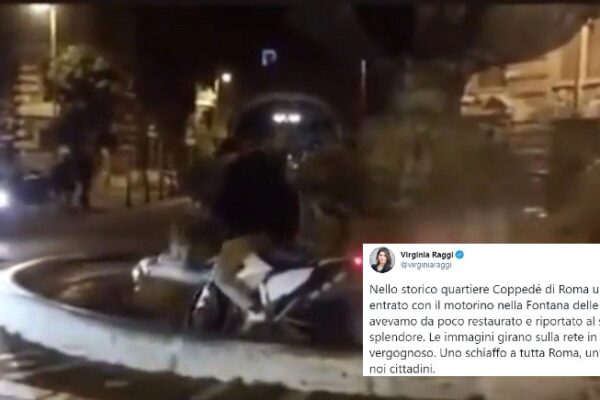 La gaffe di Virginia Raggi: pubblica il video di una moto nella Fontana delle Rane ma è vecchio di anni