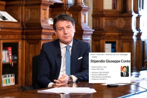 Giuseppe Conte e lo stipendio da 1.2 milioni di euro l’anno, il meme-bufala su internet