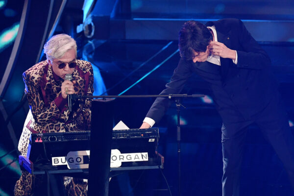 Foto Gian Mattia D’Alberto/LaPresse 
07 Febbraio 2020 Sanremo, Italia 
spettacolo 
Festival di Sanremo 2020, quarta serata.
Nella foto: Bugo e Morgan

Photo Gian Mattia D’Alberto/LaPresse 
February 07th, 2020 Sanremo, Italy 
entertainment 
Sanremo music festival 2020, fourth evening.
In the photo: Bugo e Morgan