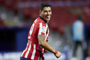 Luis Suarez of Atletico de Madrid during the La Liga match between Atletico de Madrid and Real Valladolid played at Wanda Metropolitano Stadium on December 5, 2020 in Madrid, Spain. (Photo by Ruben Albarrán/PRESSINPHOTO)