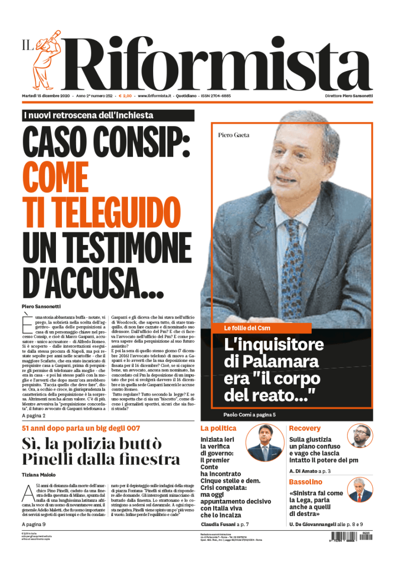 Quotidiano del 15 dicembre 2020