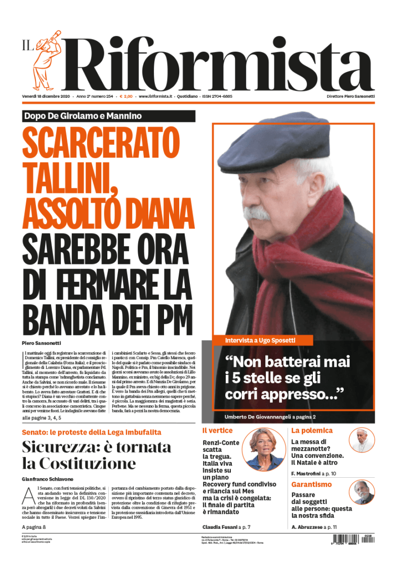 Quotidiano del 18 dicembre 2020