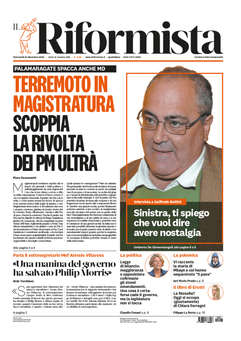Quotidiano del 23 dicembre 2020