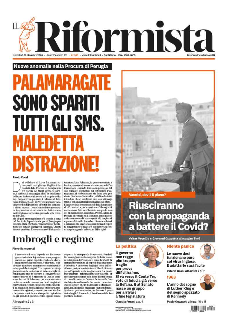 Quotidiano del 30 dicembre 2020