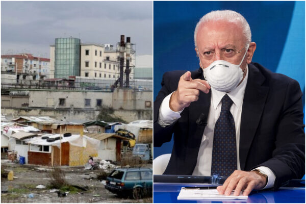 Napoli, campo rom focolaio: De Luca dispone la zona rossa con Esercito e forze dell’ordine