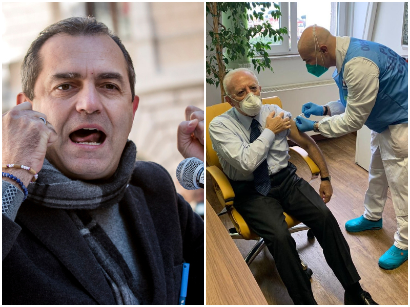 De Luca si vaccina e de Magistris sbotta: “Abuso di potere, dose sottratta a chi rischia la vita”