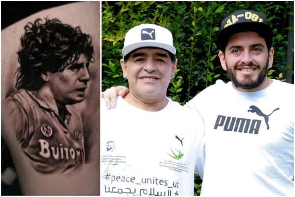 Maradona, il tatuaggio di Diego jr per omaggiare il padre: El Pibe de Oro con la maglia del Napoli