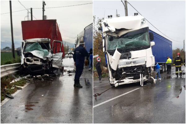 Dramma sotto la pioggia, schianto tra camion: muore giovane conducente