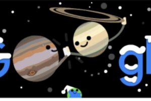 Congiunzione Giove Saturno, il doodle di Google che annuncia la stella cometa