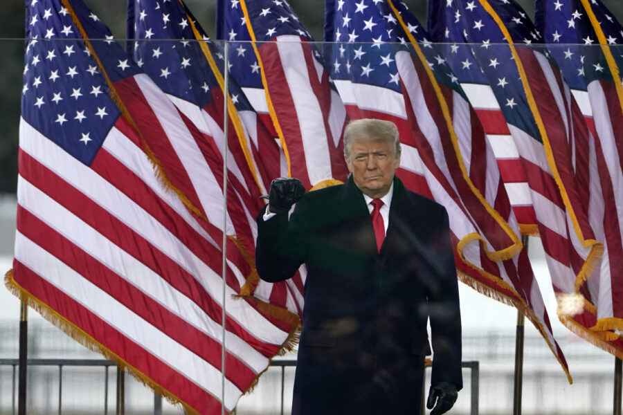 President Donald Trump arrives to speak at a rally Wednesday, Jan. 6, 2021, in Washington. (AP Photo/Jacquelyn Martin)
