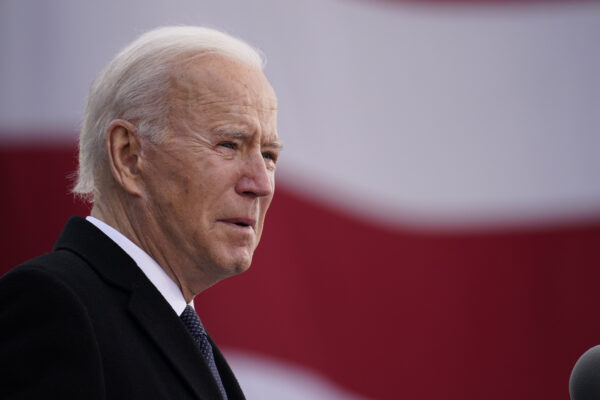 President-elect Joe Biden speaks at the Major Joseph R. "Beau" Biden III National Guard/Reserve Center, Tuesday, Jan. 19, 2021, in New Castle, Del. (AP Photo/Evan Vucci)