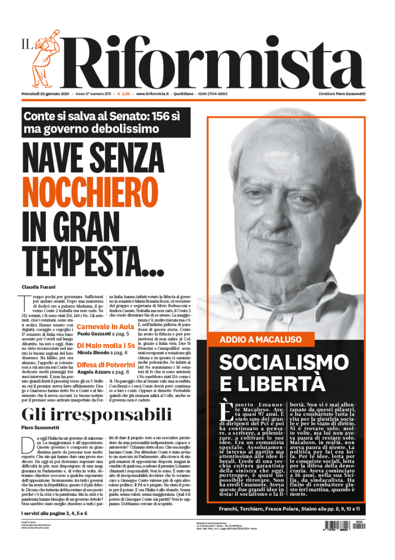 Quotidiano del 20 gennaio 2021