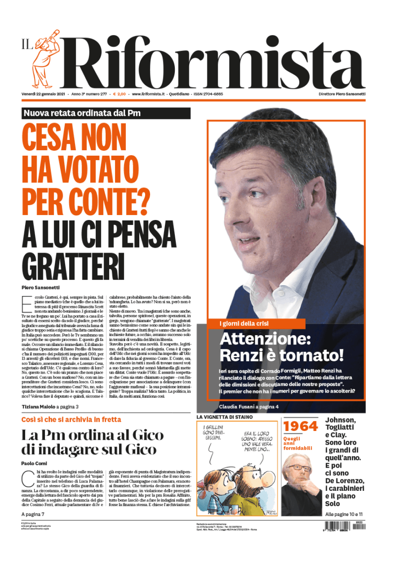 Quotidiano del 22 gennaio 2021