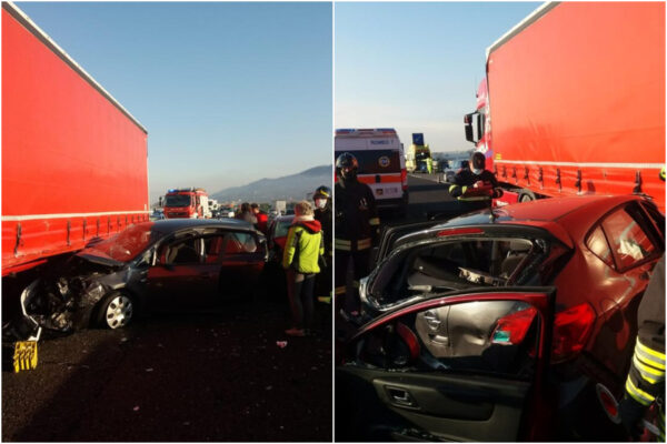 Doppio incidente sull’autostrada A4, maxi schianto tra due camion e 3 auto: cinque i feriti