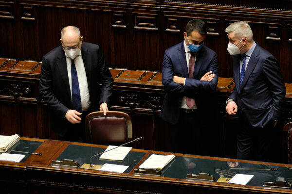 Foto Mauro Scrobogna /LaPresse
20-01-2021 Roma, Italia
Politica
Camera dei Deputati – legge scostamento di bilancio
Nella foto:  Roberto Gualtieri Ministro economia, Luigi Di Maio Ministro esteri e Lorenzo Guerini Ministro Difesa
Photo Mauro Scrobogna /LaPresse
January 20, 2021  Rome, Italy
Politics
Chamber of Deputies – budget variance law
In the photo: Roberto Gualtieri Minister of Economy, Luigi Di Maio Minister of Foreign Affairs and Lorenzo Guerini Minister of Defense
