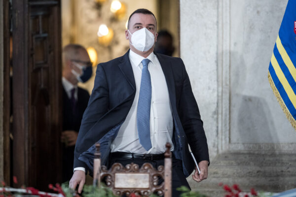 Foto Roberto Monaldo / LaPresse
30-12-2020 Roma
Politica
Villa Madama – Conferenza stampa di fine anno del Presidente del Consiglio Giuseppe Conte
Nella foto Rocco Casalino

Photo Roberto Monaldo / LaPresse 
30-12-2020 Rome (Italy) 
Villa Madama – Year-end press conference by the Prime Minister Giuseppe Conte
In the pic  Rocco Casalino