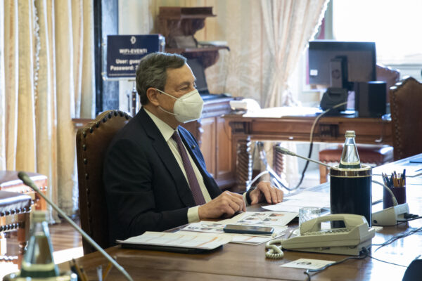 Foto Ufficio Stampa Camera dei Deputati/LaPresse05-02-2021 Roma – ItaliaPoliticaCrisi di governo, Draghi: secondo giorno di consultazioniNella foto: Mario DraghiDISTRIBUTION FREE OF CHARGE – NOT FOR SALE