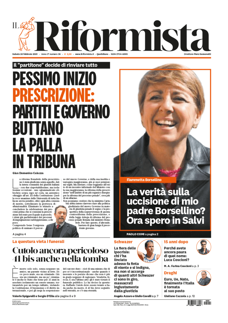 Quotidiano del 20 febbraio 2021