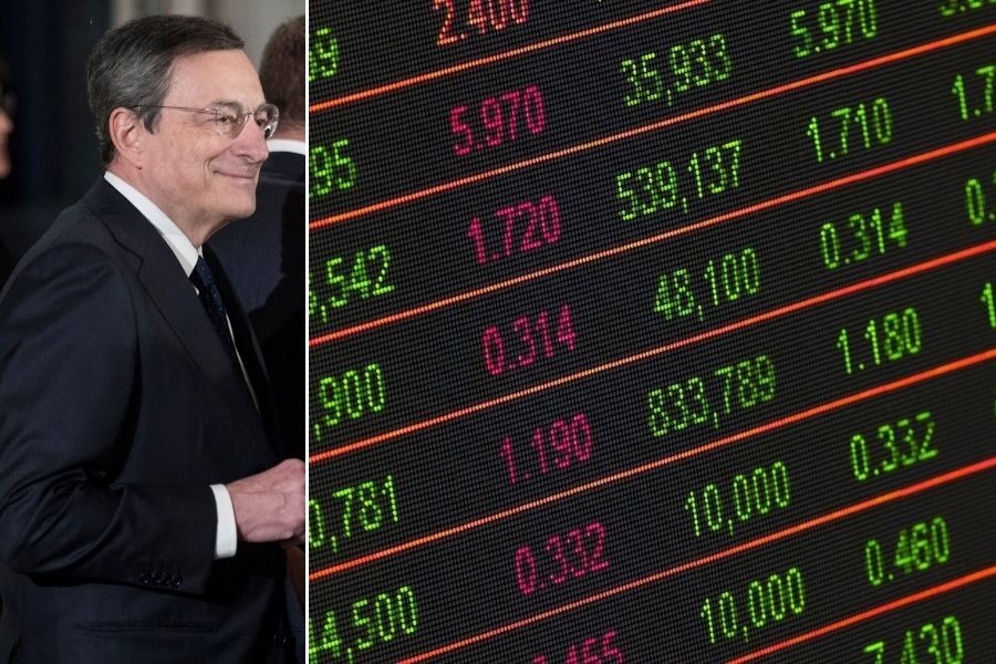 Effetto Draghi sui mercati: lo spread in picchiata punta quota 100, Piazza Affari vola