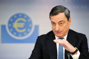 The president of the European Central Bank (ECB) Mario Draghi speaks during the press conference in Frankfurt am Main, Germany, 07 November 2013. 
The ECB has lowered the base rate in the euro area on to 0,25 per cent.  European Central Bank chief Mario Draghi said the ECB believes the eurozone’s economy has been growing at a modest pace for the second half of 2013. ANSA/DANIEL REINHARDT