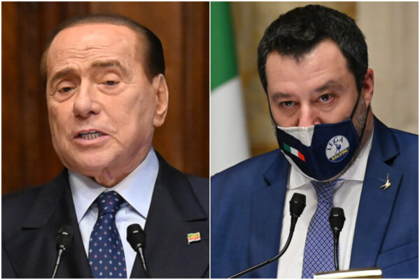 Salvini pur di entrare nel governo Draghi abbandona il sovranismo, ma Berlusconi gli ruba la scena