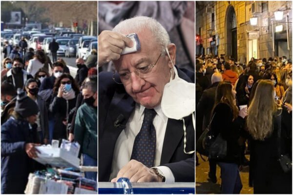 De Luca tra assembramenti e vaccini: “Giovani imbecilli, così chiudiamo tra una settimana”
