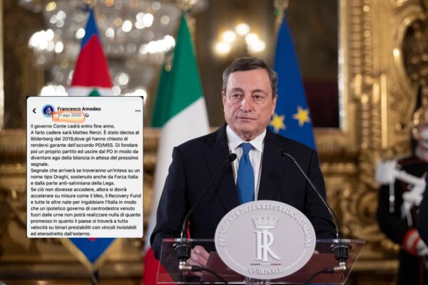 Governo Draghi già deciso nel 2019 dal Bilderberg, la previsione complottista (ma falsa) diventata virale