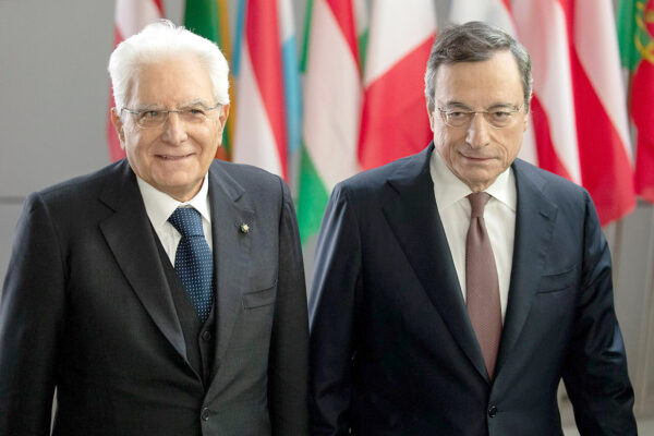 Il Presidente della Repubblica Sergio Mattarella con Mario Draghi, Presidente della Banca Centrale Europea