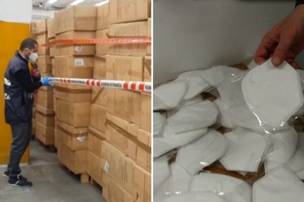 Sequestrate 60 milioni di ‘mascherine di Arcuri’: fabbricazione cinese, filtrano 10 volte di meno