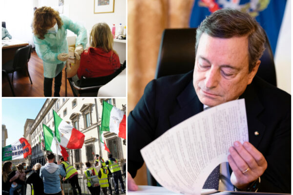 Vaccini, l’Italia Zona Rossa, il dl Sostegno: la corsa di Draghi contro il covid