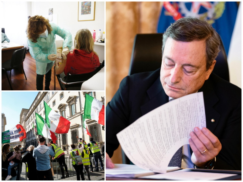 Vaccini, l’Italia Zona Rossa, il dl Sostegno: la corsa di Draghi contro il covid