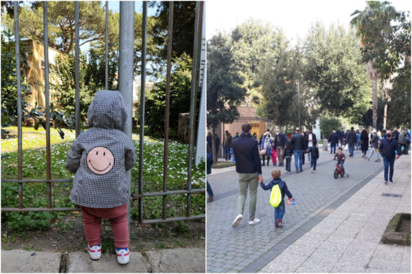 Parchi chiusi e i bimbi affollano le strade: “Gli adulti hanno diritto all’attività fisica, cosa resta ai piccoli?”