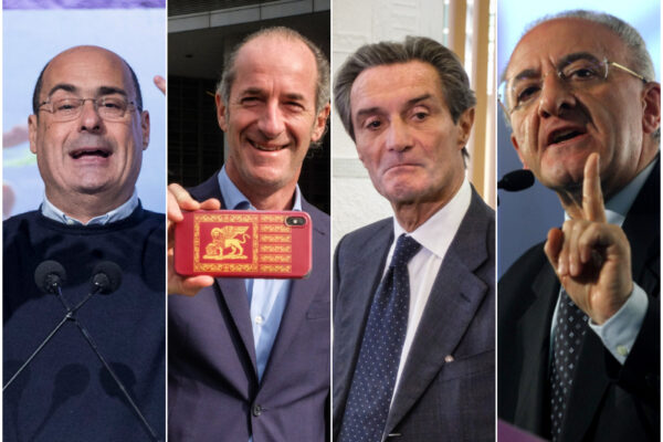 Governatori e covid, il sondaggio: Zaia in testa, De Luca “baluardo” del Sud, Fontana sprofonda