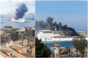 Incendio sulla Msc Lirica nel porto di Corfù, in salvo tutti i membri dell’equipaggio