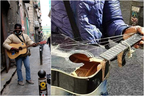 “Mi hanno spezzato la chitarra, i napoletani me ne hanno comprate tre”, ora Joseph può tornare a rallegrare il centro storico
